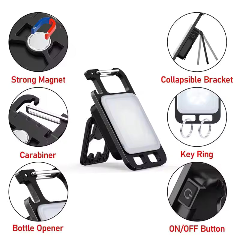 Rechargeable 4 Light Modes Portable Pocket Light Keychain