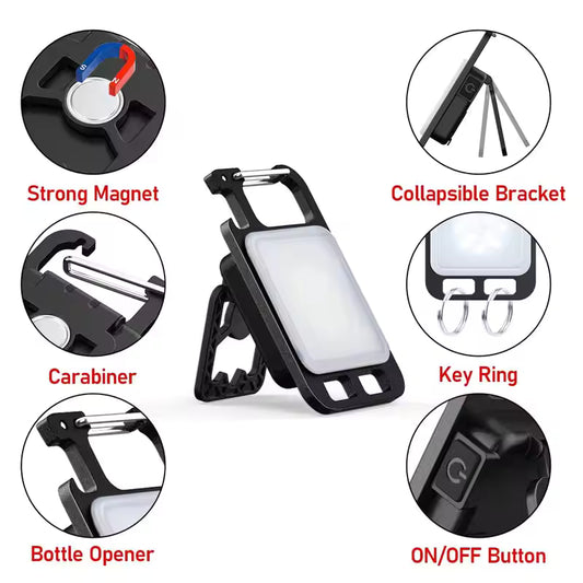 Rechargeable 4 Light Modes Portable Pocket Light Keychain